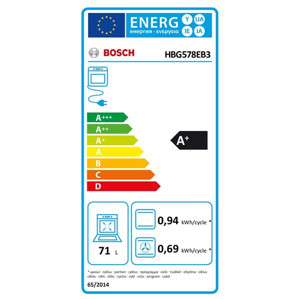 BOSCH HBG578EB3 – Four encastrable pyrolyse 71 L – Noir
