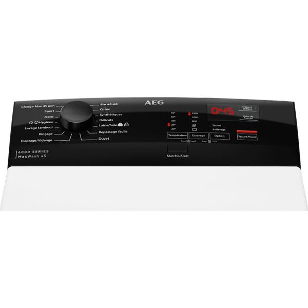 Lave-linge top AEG LTE6K6120A – 6 kg – Écran digital – Moteur Inverter GARANTIE 5 ANS